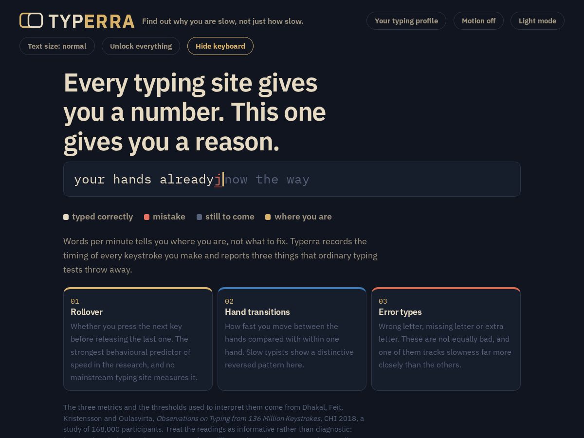 Landing-page snapshot of typerra.com