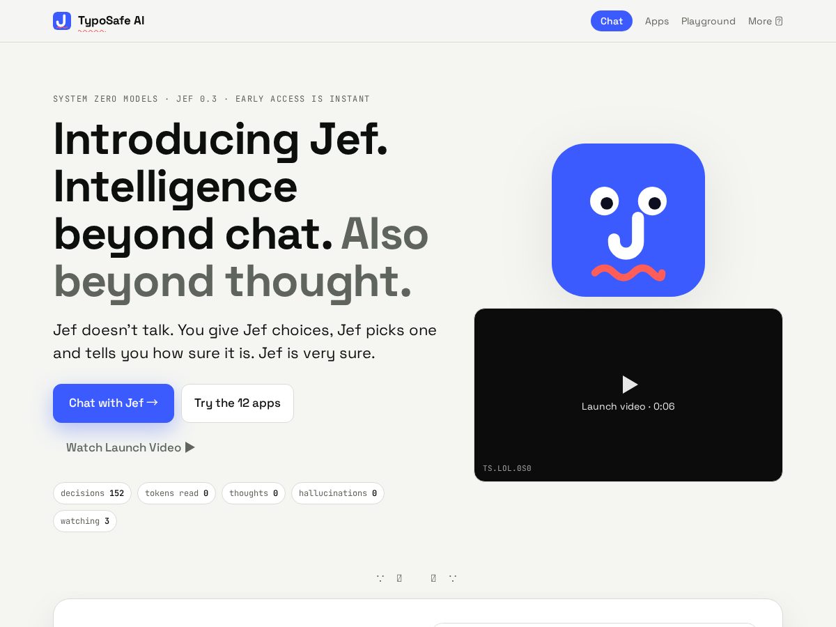 Landing-page snapshot of typosafe.lol