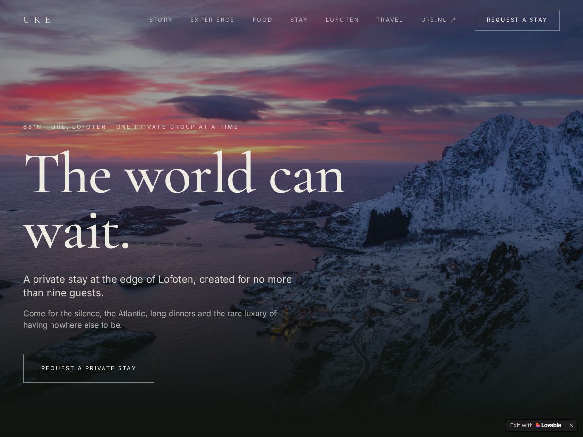 Landing-page snapshot of ureexperience.com