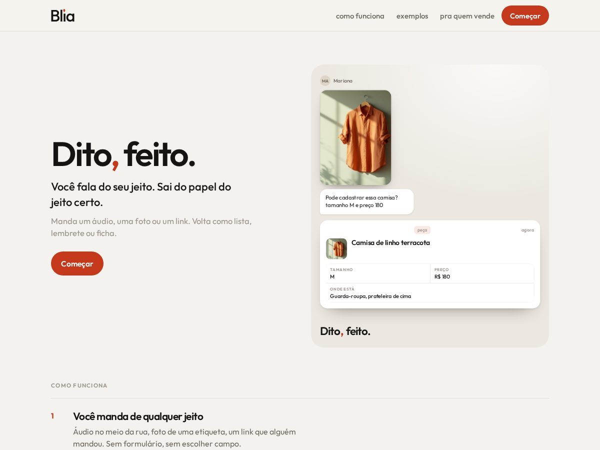 Landing-page snapshot of useblia.com