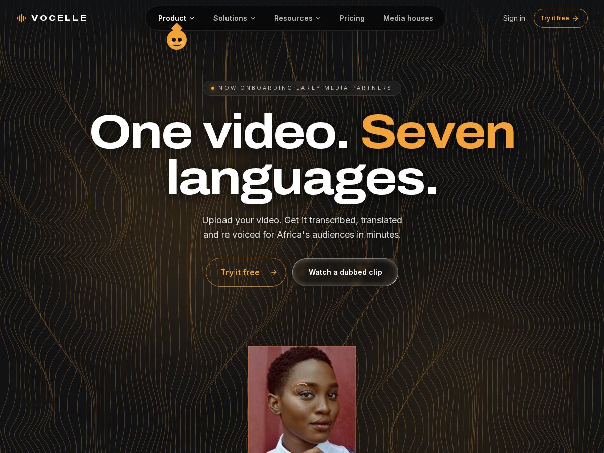 Landing-page snapshot of vocelle.ink