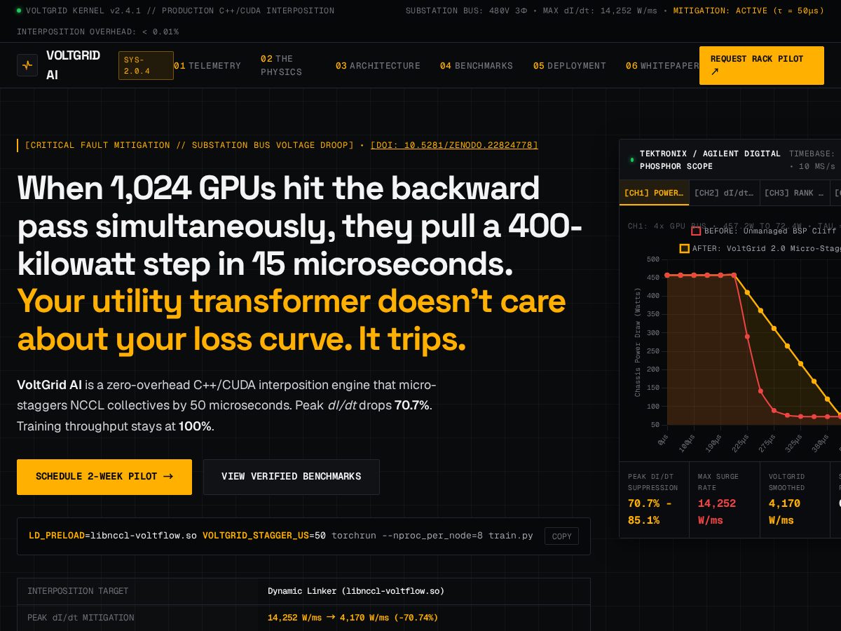 Landing-page snapshot of voltgrid.org