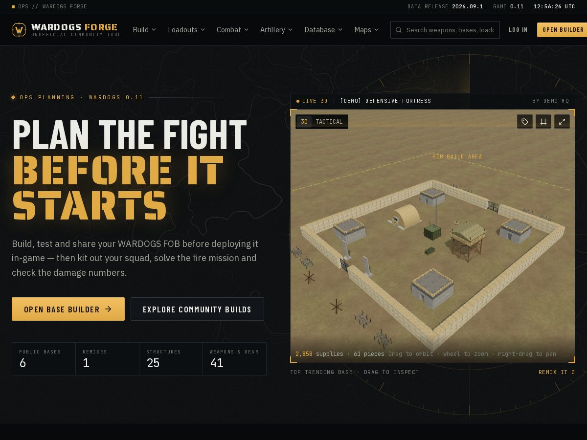 Landing-page snapshot of wardogsforge.com