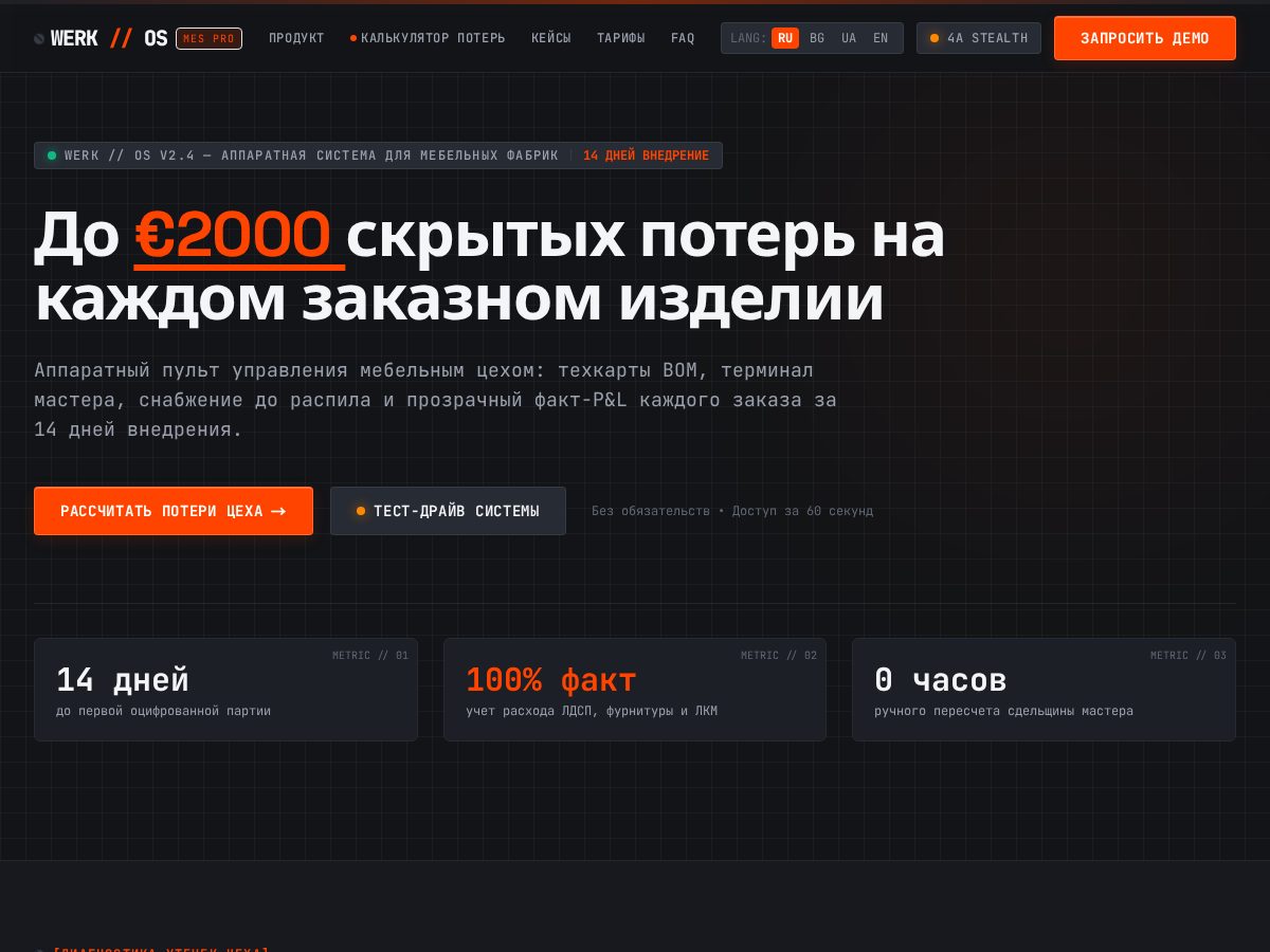 Landing-page snapshot of werkmes.com