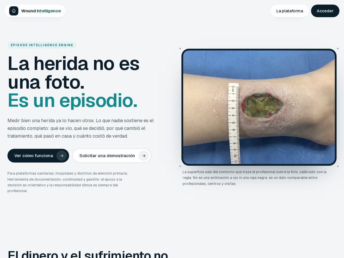 Landing-page snapshot of woundia.com