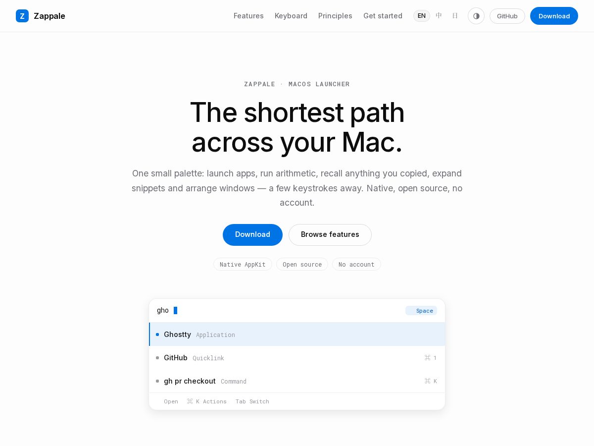 Landing-page snapshot of zappale.com