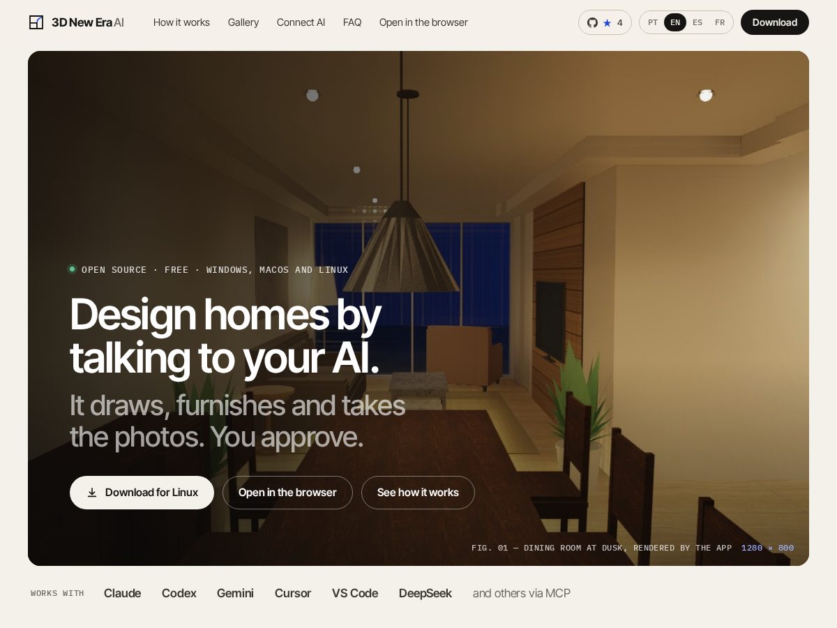 Landing-page snapshot of 3dneweraai.com