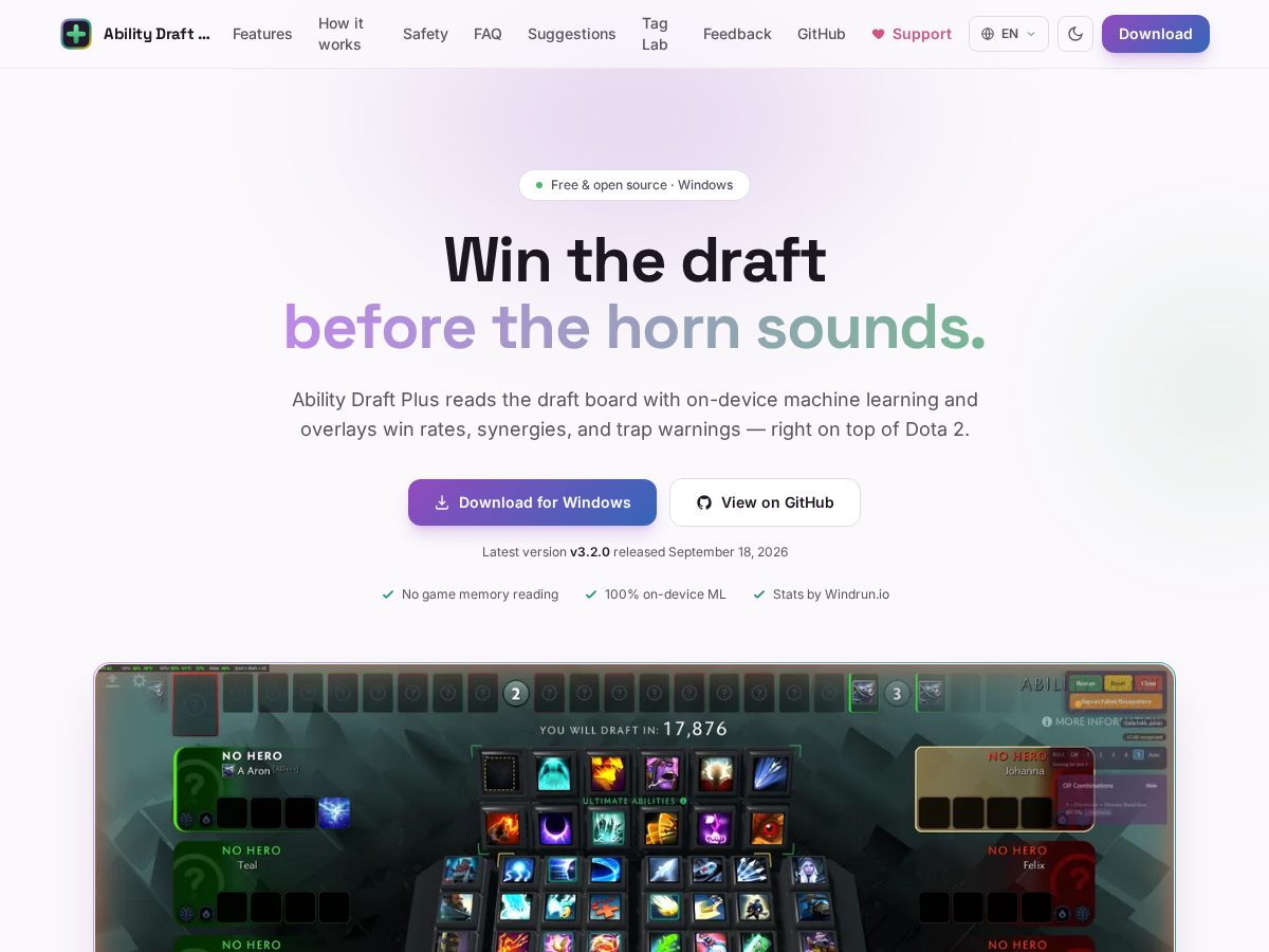 Landing-page snapshot of abilitydraftplus.com