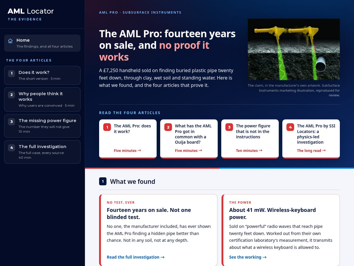 Landing-page snapshot of aml-locator.com