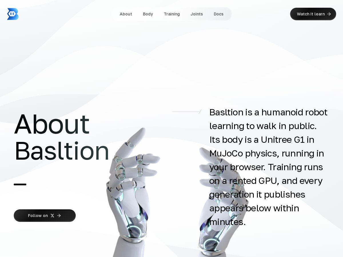 Landing-page snapshot of basltion.com