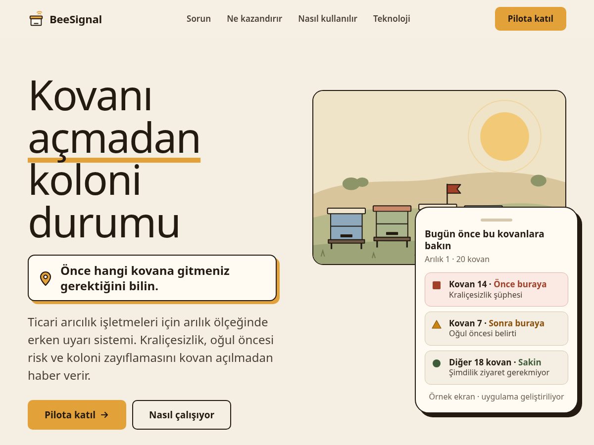 Landing-page snapshot of beesignal.app