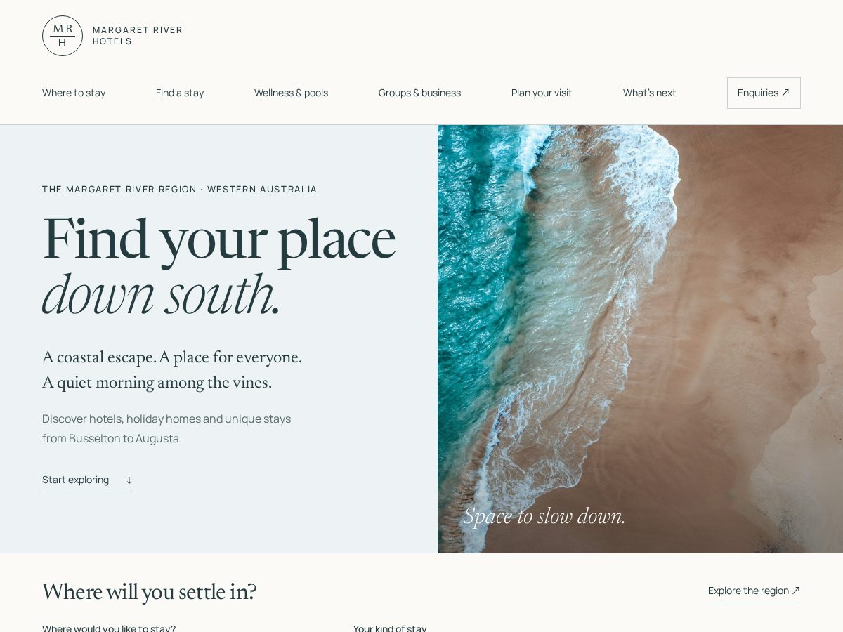 Landing-page snapshot of bestmargaretriverhotels.com