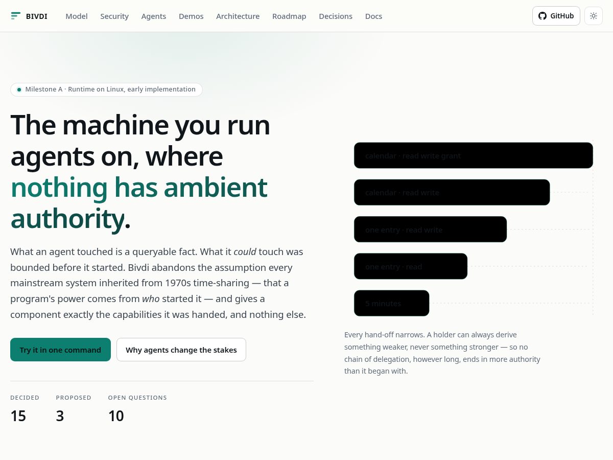 Landing-page snapshot of bivdi.com
