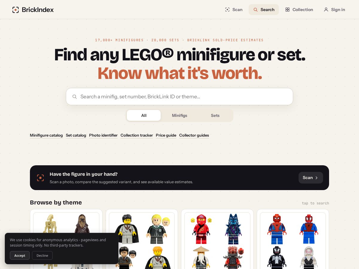 Landing-page snapshot of brickindex.app