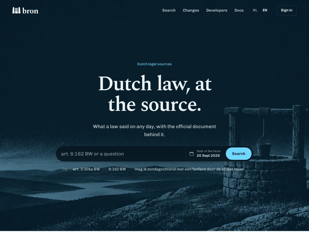 Landing-page snapshot of bron.page