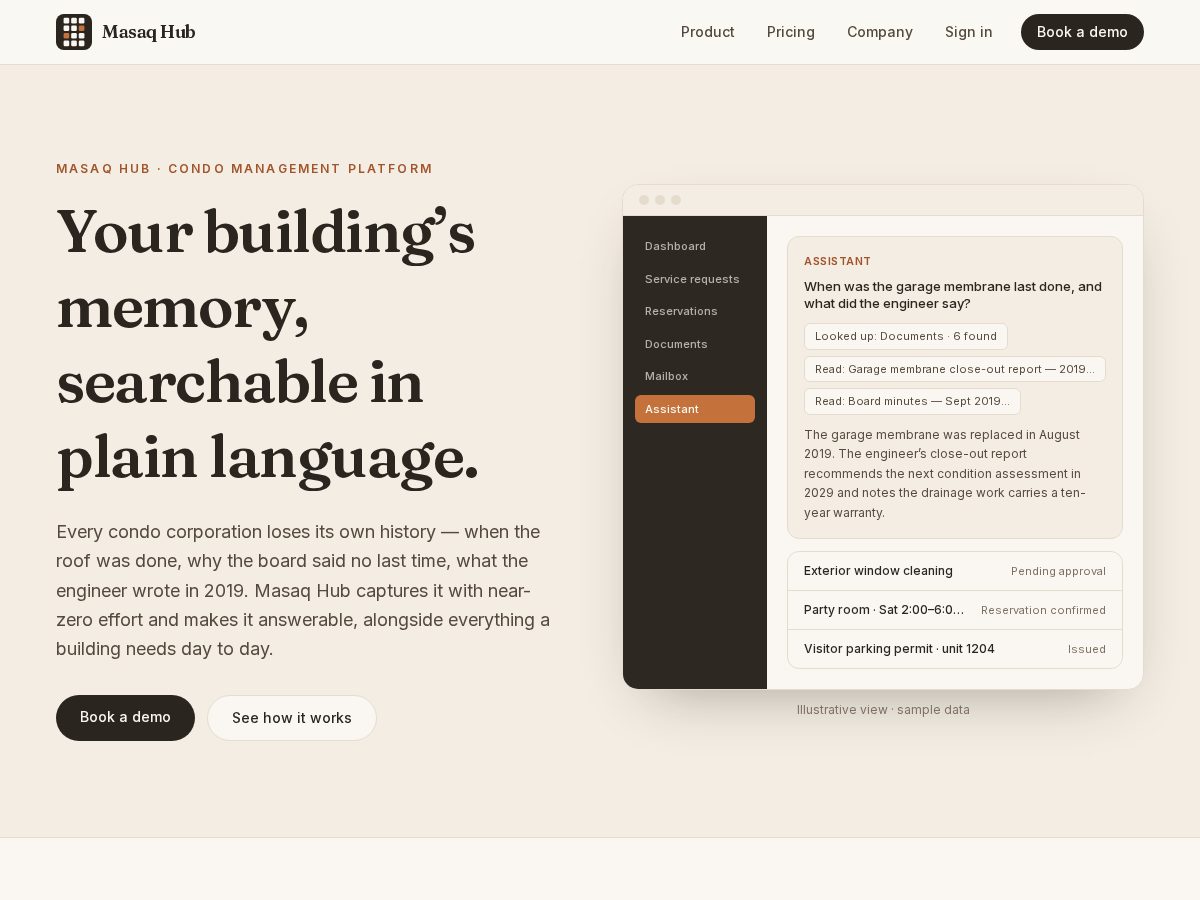Landing-page snapshot of condo.page