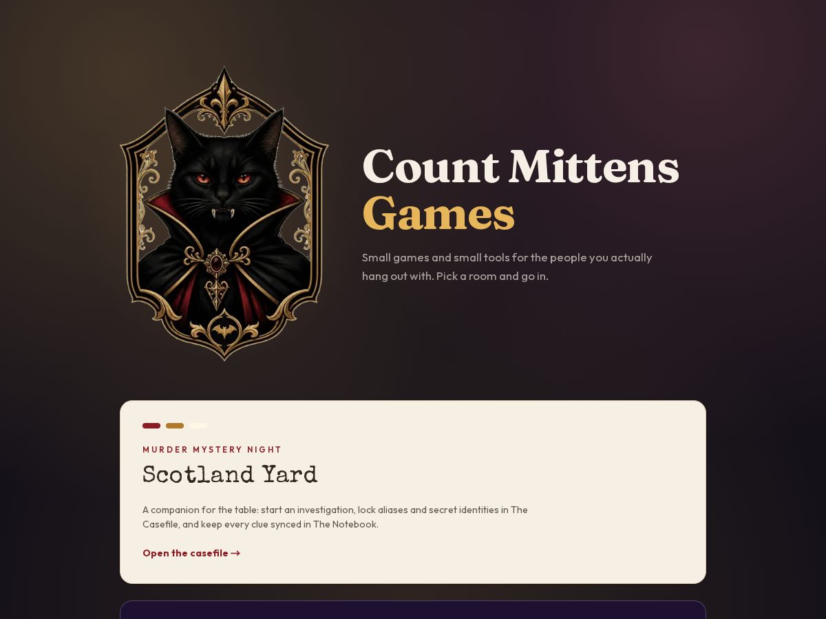 Landing-page snapshot of countmittens.com