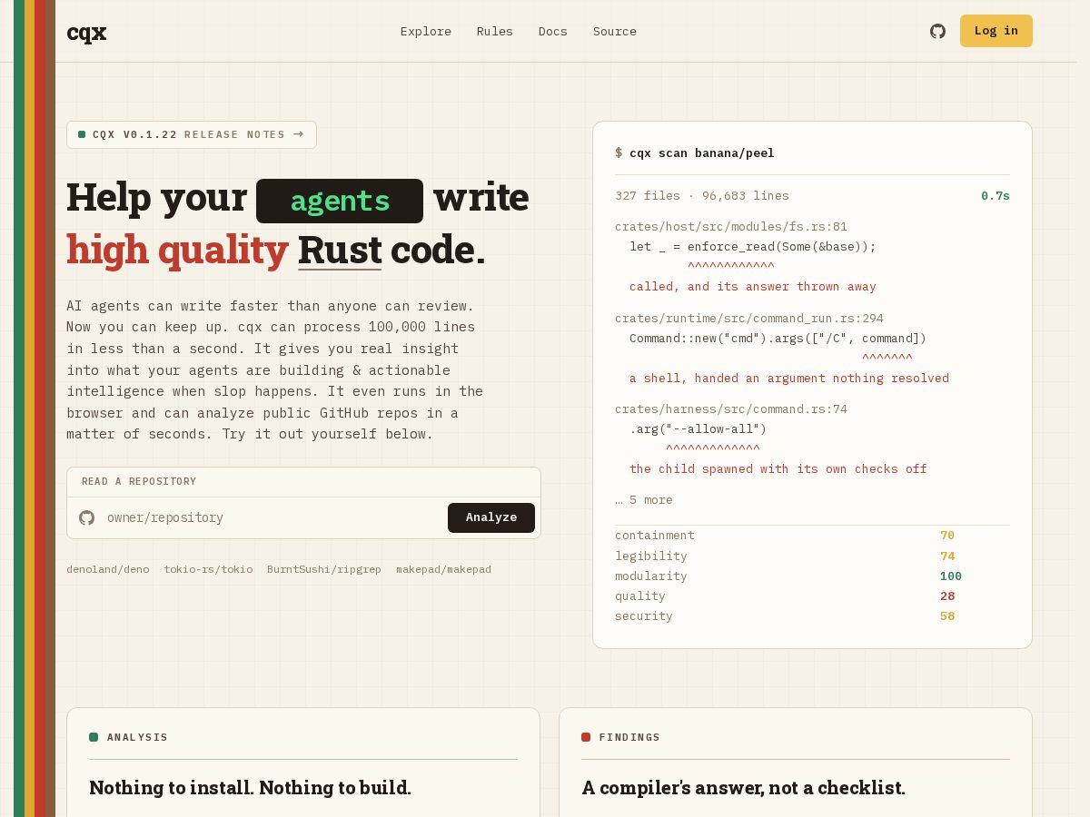 Landing-page snapshot of cqx.bio