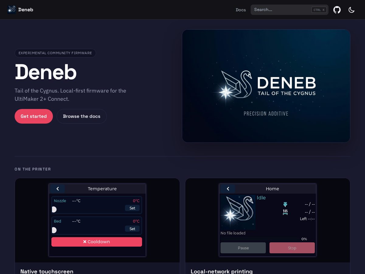 Landing-page snapshot of deneb3d.dev