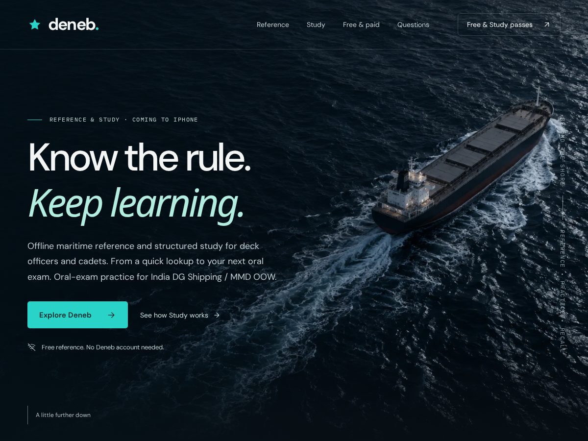 Landing-page snapshot of denebmaritime.com