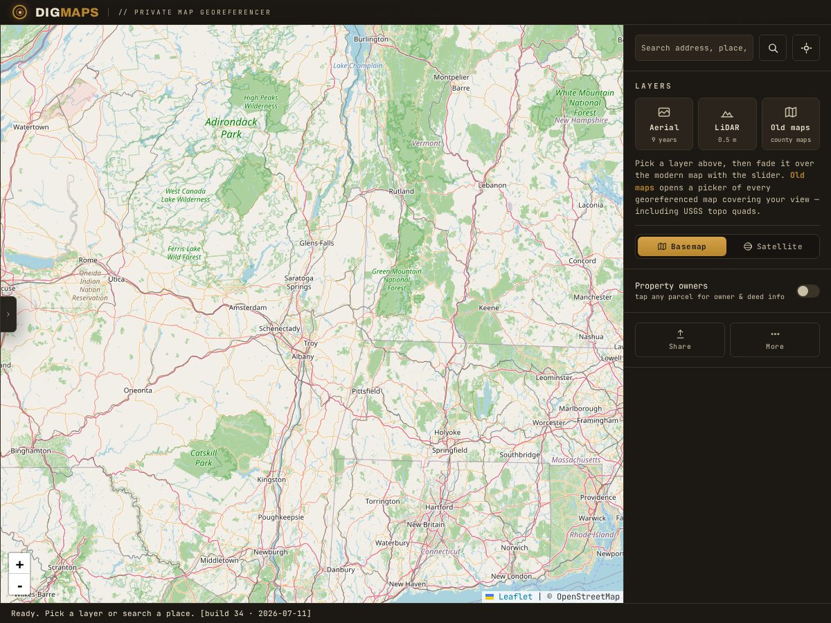 Landing-page snapshot of digmaps.app