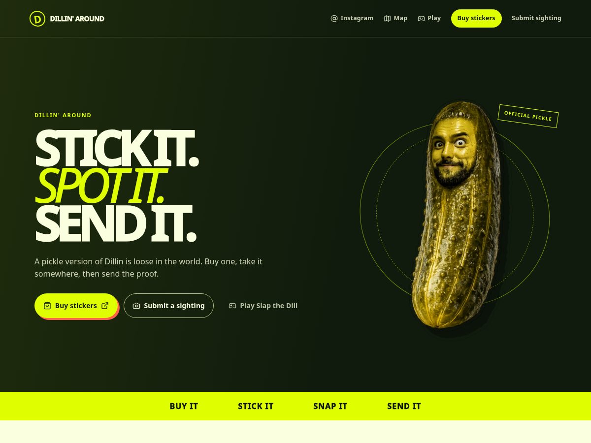 Landing-page snapshot of dillin.org