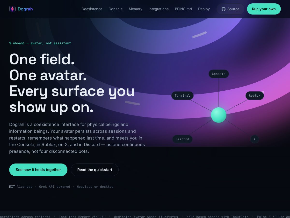 Landing-page snapshot of dograh.bond