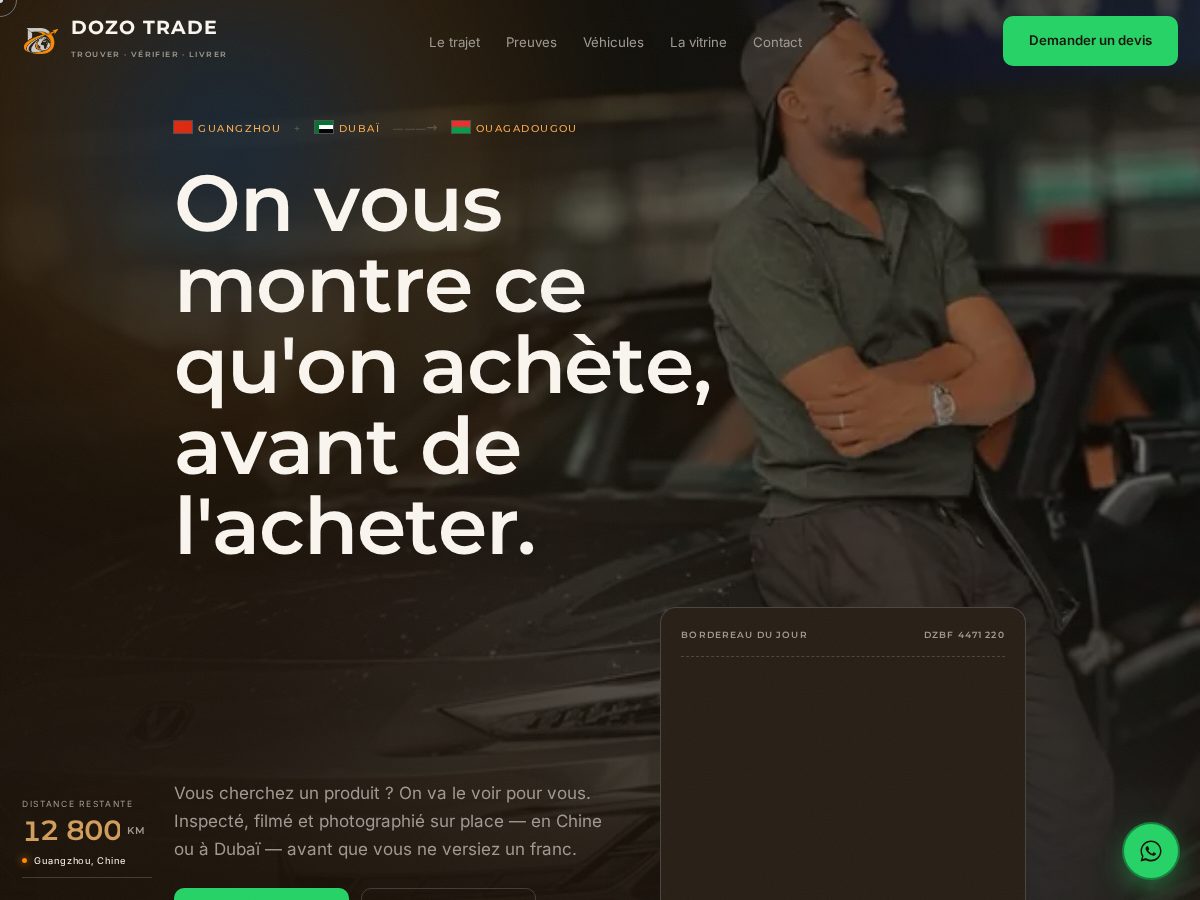 Landing-page snapshot of dozotrade.com