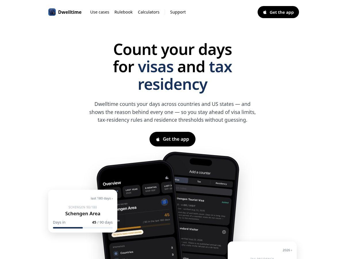Landing-page snapshot of dwelltime.app