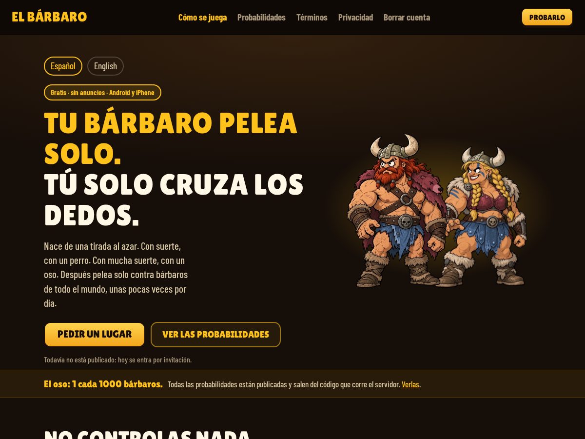 Landing-page snapshot of elbarbaro.app