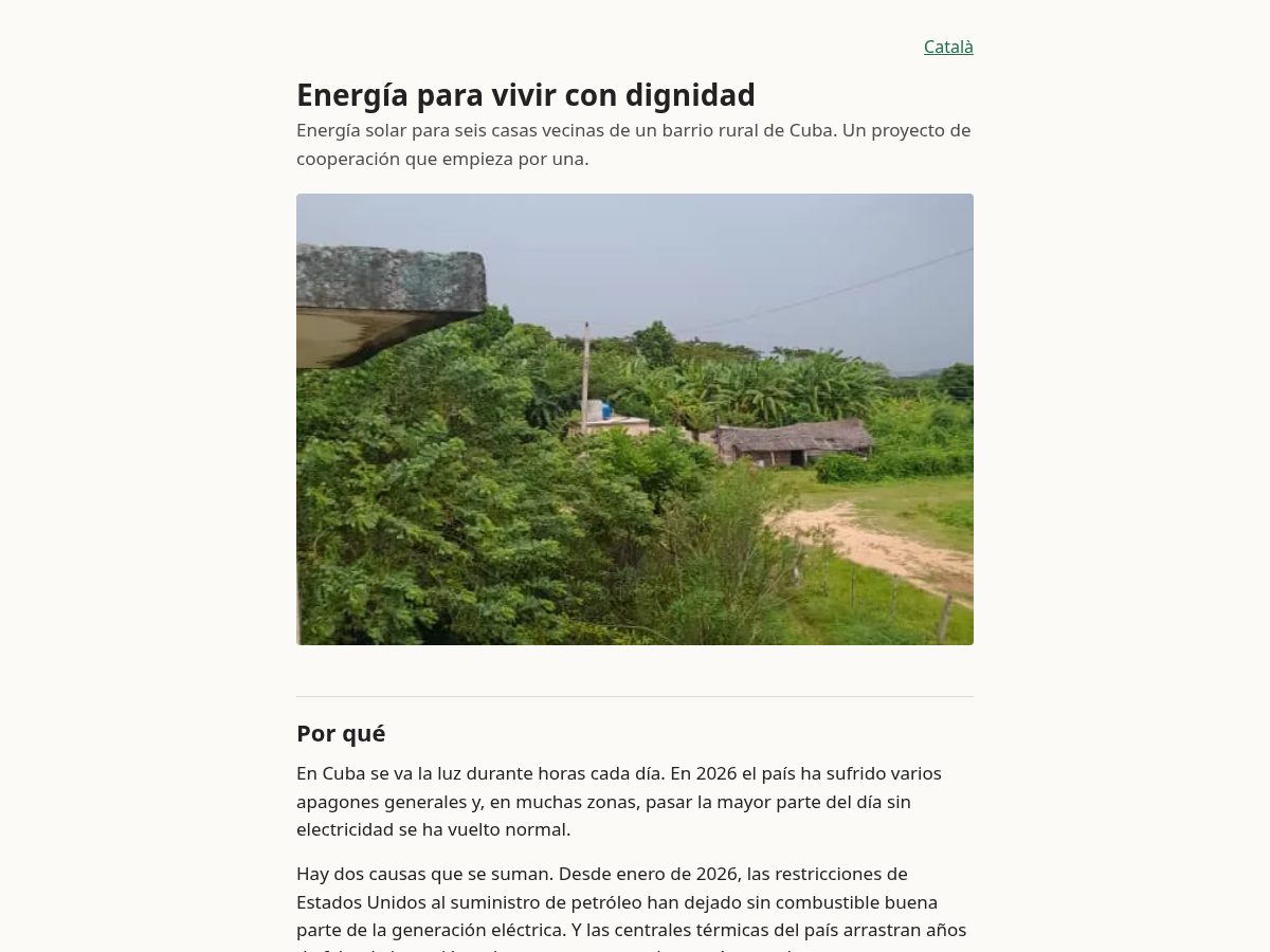 Landing-page snapshot of energiacondignidad.org