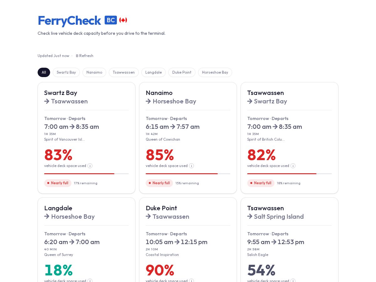 Landing-page snapshot of ferrycheck.app