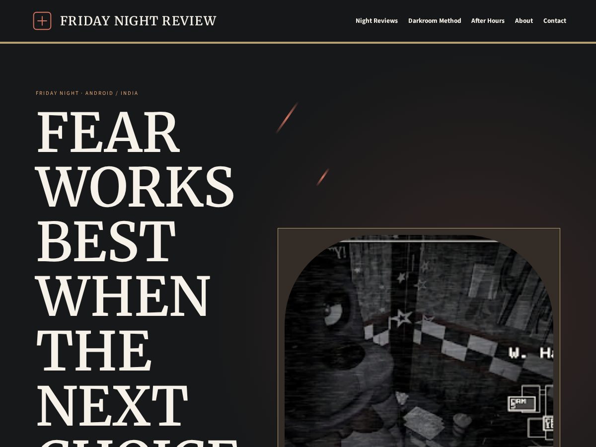 Landing-page snapshot of fridaynightreview.com