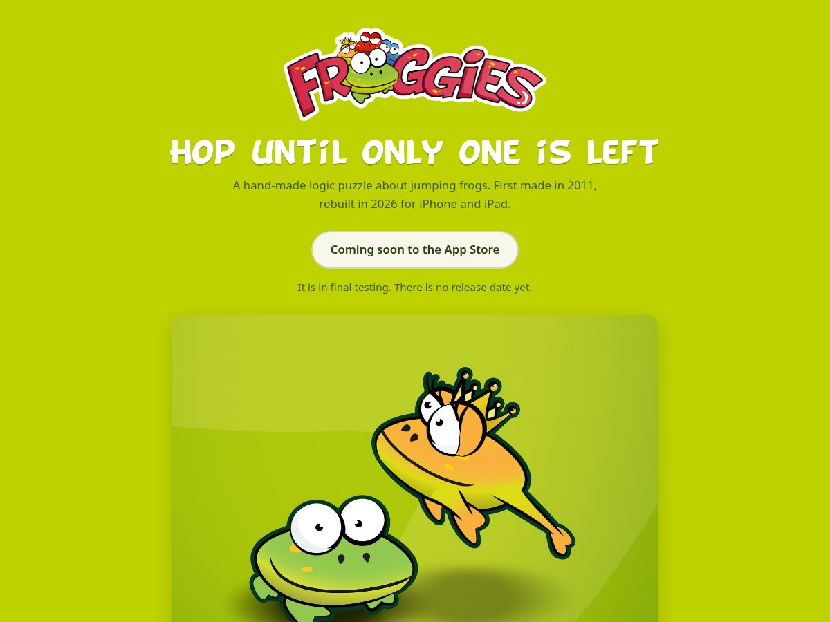 Landing-page snapshot of froggies.app