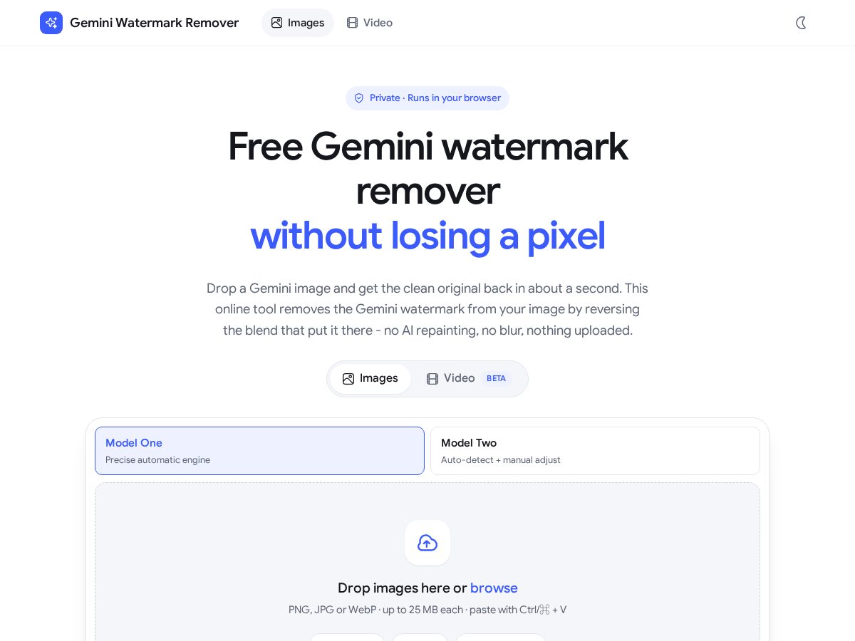 Landing-page snapshot of gemiwatermarkremover.com