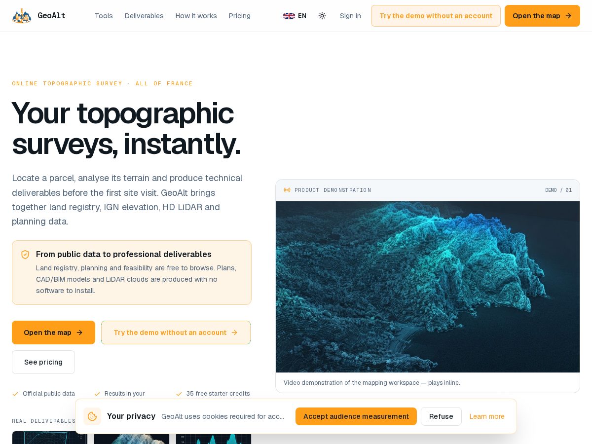 Landing-page snapshot of geoalt.app