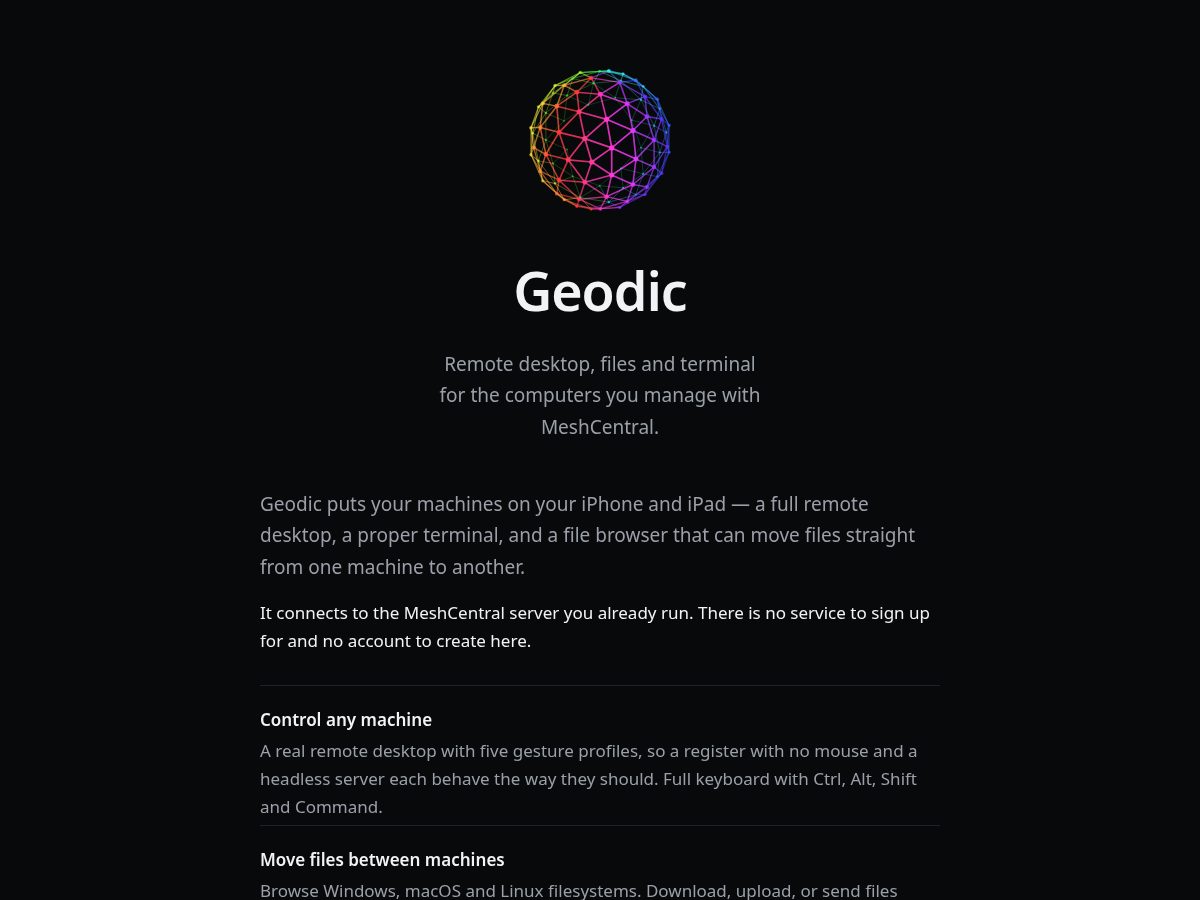 Landing-page snapshot of geodic.app