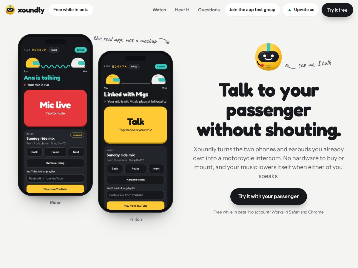 Landing-page snapshot of getxoundly.com