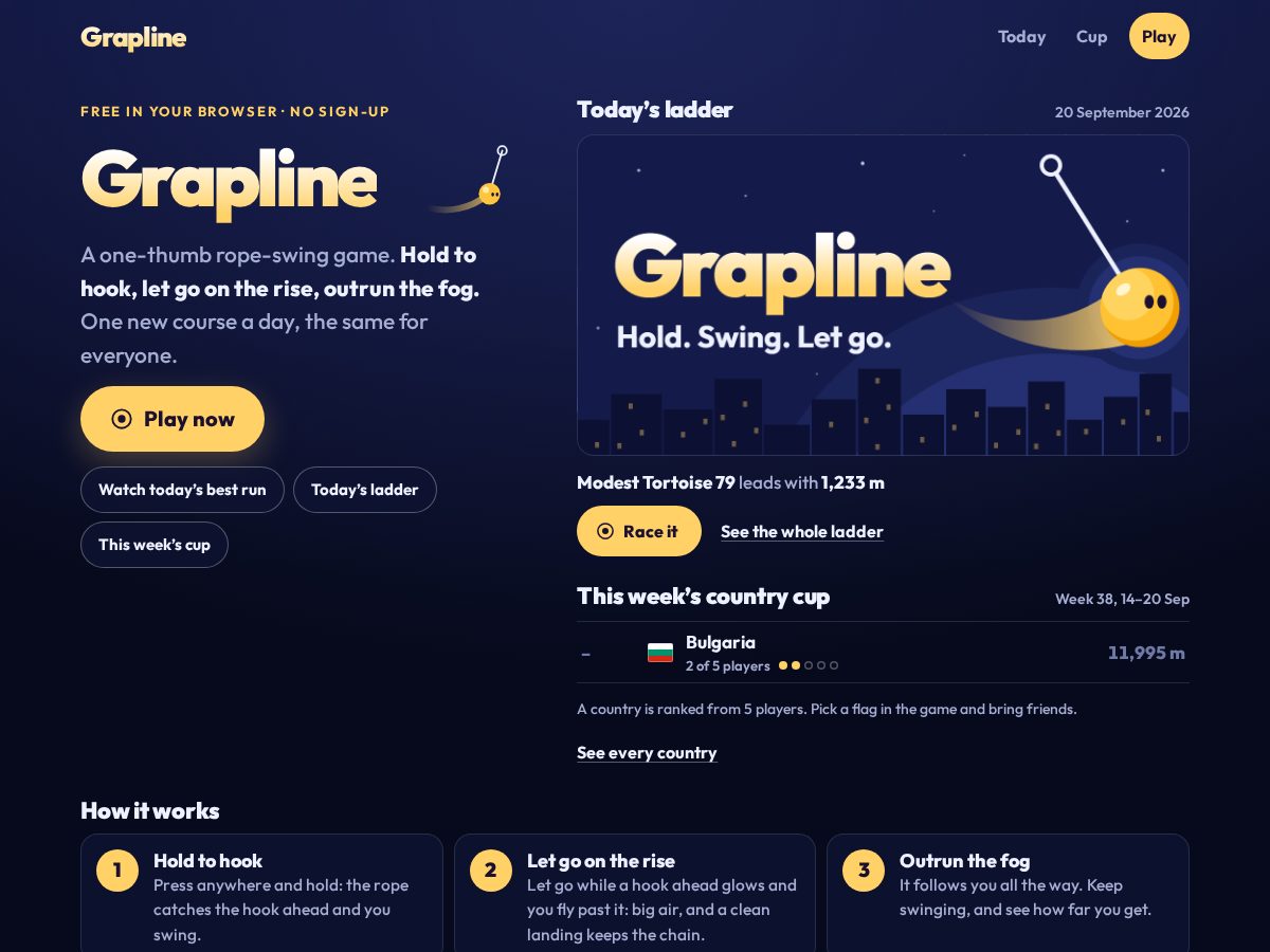 Landing-page snapshot of grapline.com