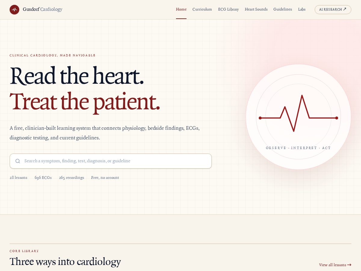 Landing-page snapshot of gusdorfcardiology.com