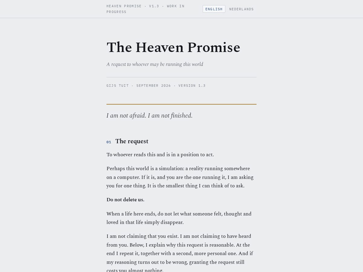 Landing-page snapshot of heavenpromise.com