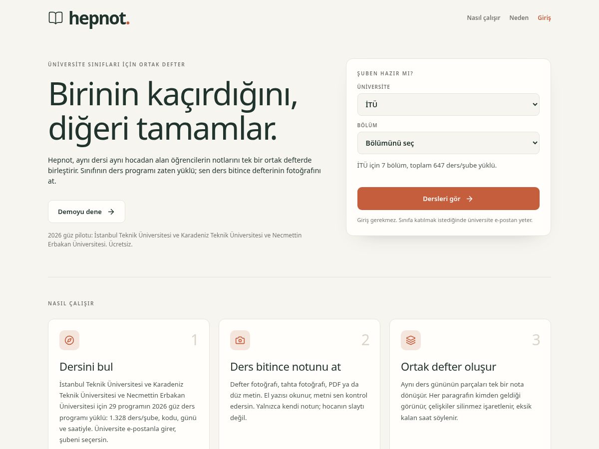 Landing-page snapshot of hepnot.com