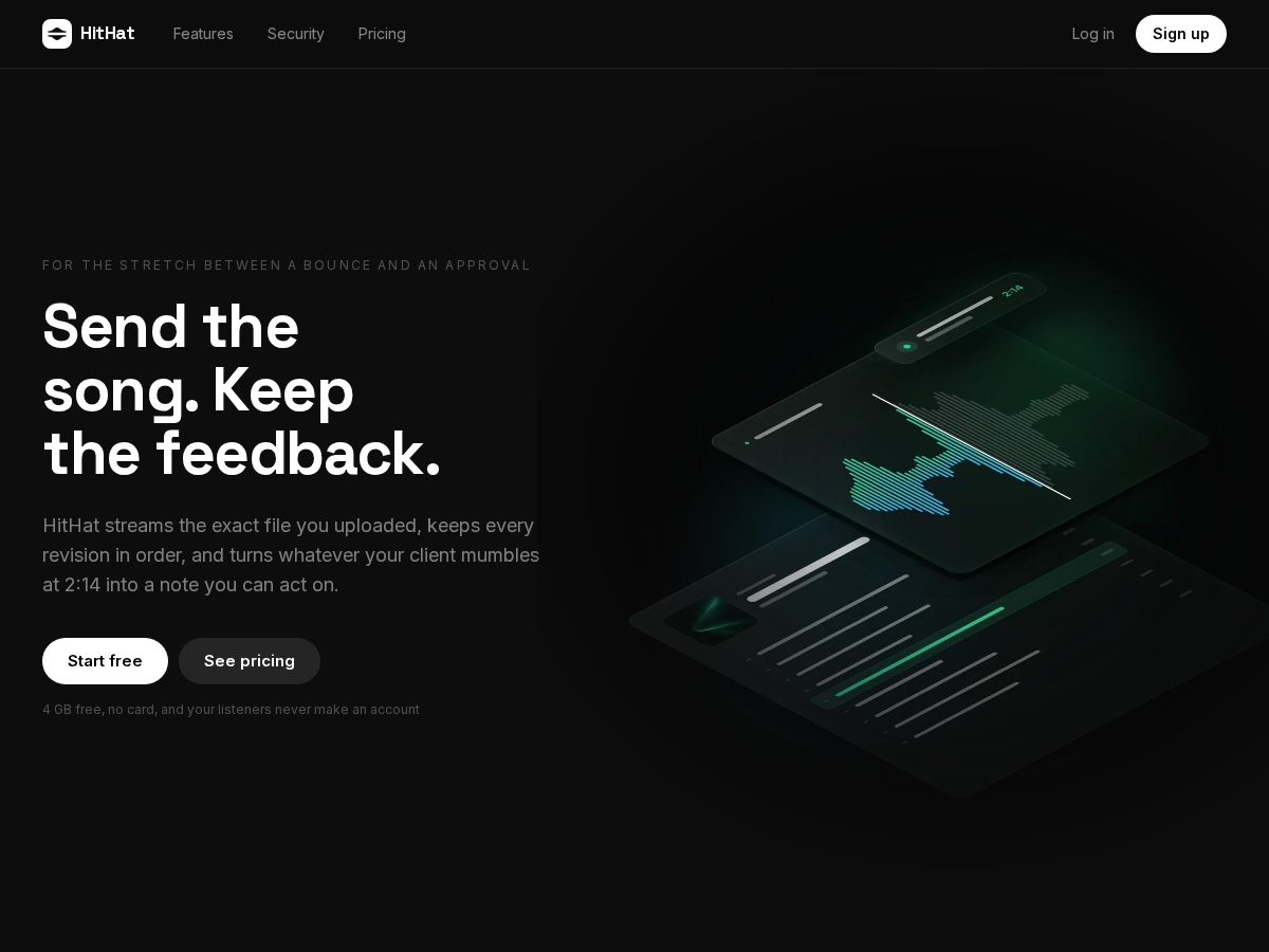 Landing-page snapshot of hithat.app