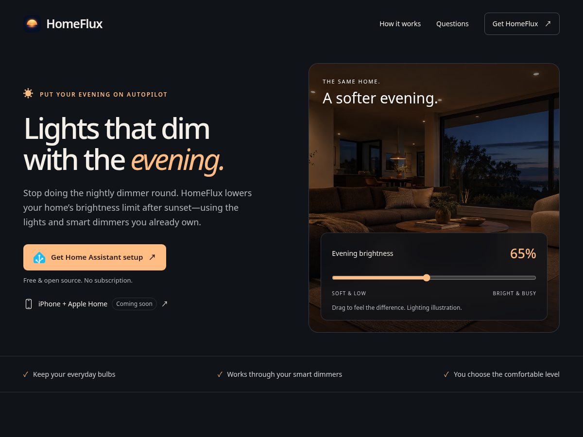 Landing-page snapshot of homeflux.app