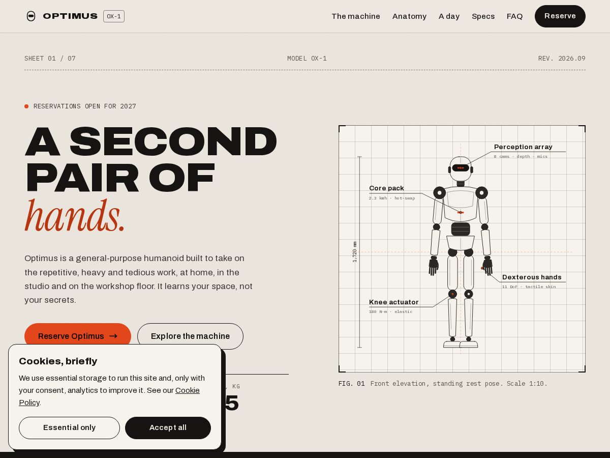 Landing-page snapshot of humanoidoptimus-order.info