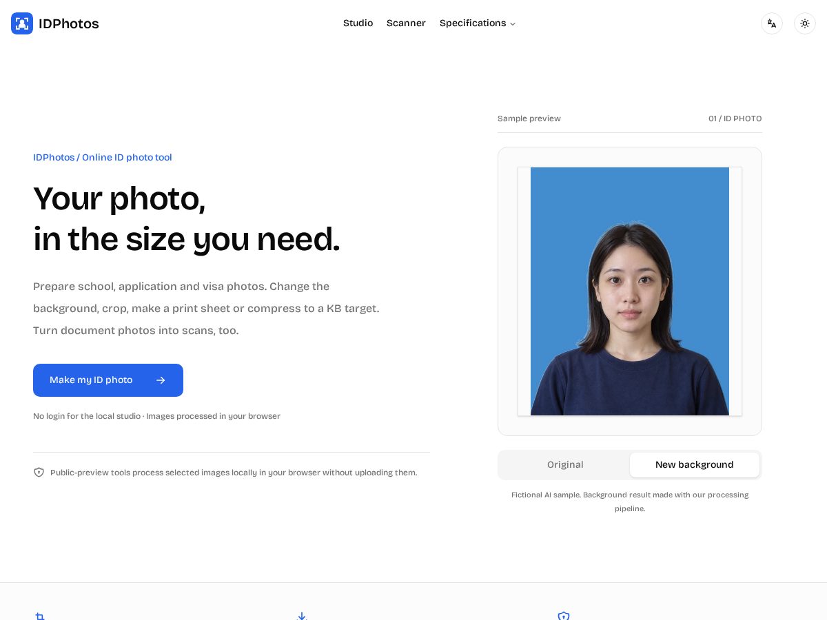 Landing-page snapshot of idphotos.app