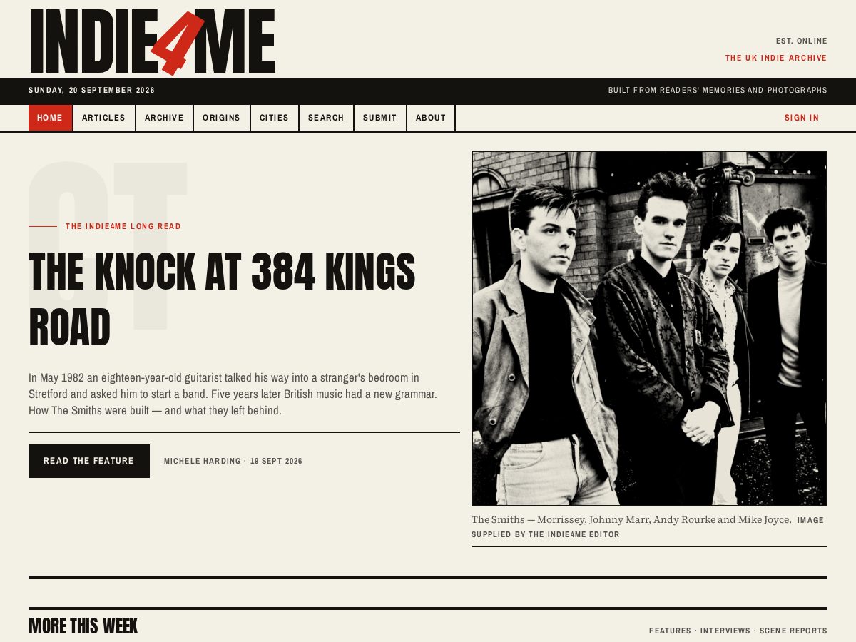 Landing-page snapshot of indie4me.com