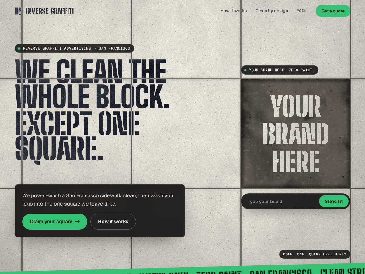 Landing-page snapshot of inversegraffiti.com