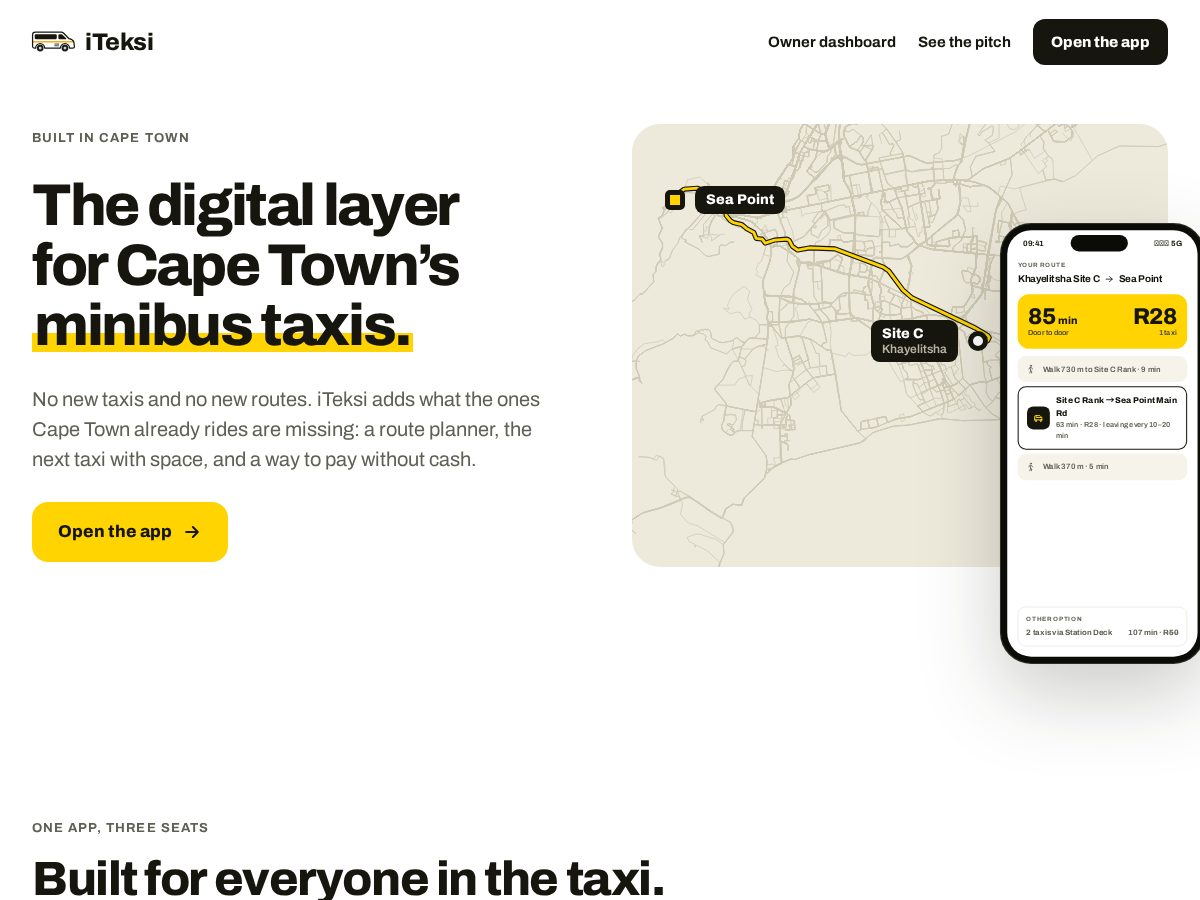Landing-page snapshot of iteksi.com