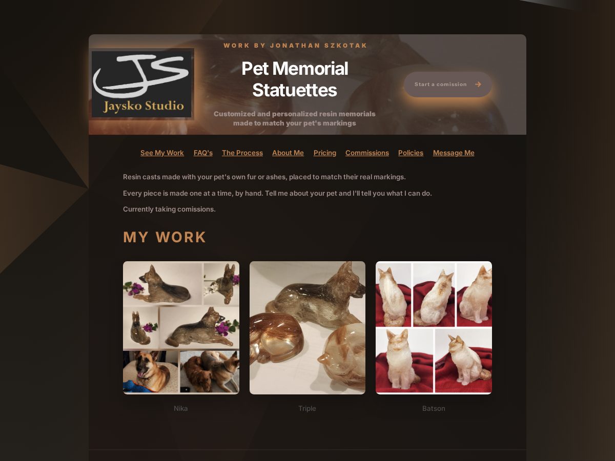 Landing-page snapshot of jaysko.com